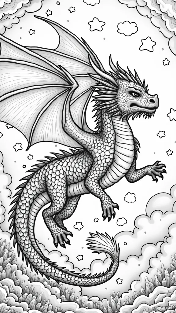 coloring pages for adults dragon